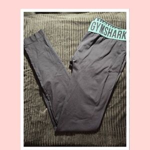 Gymshark Gray Leggings with Mint Waistband